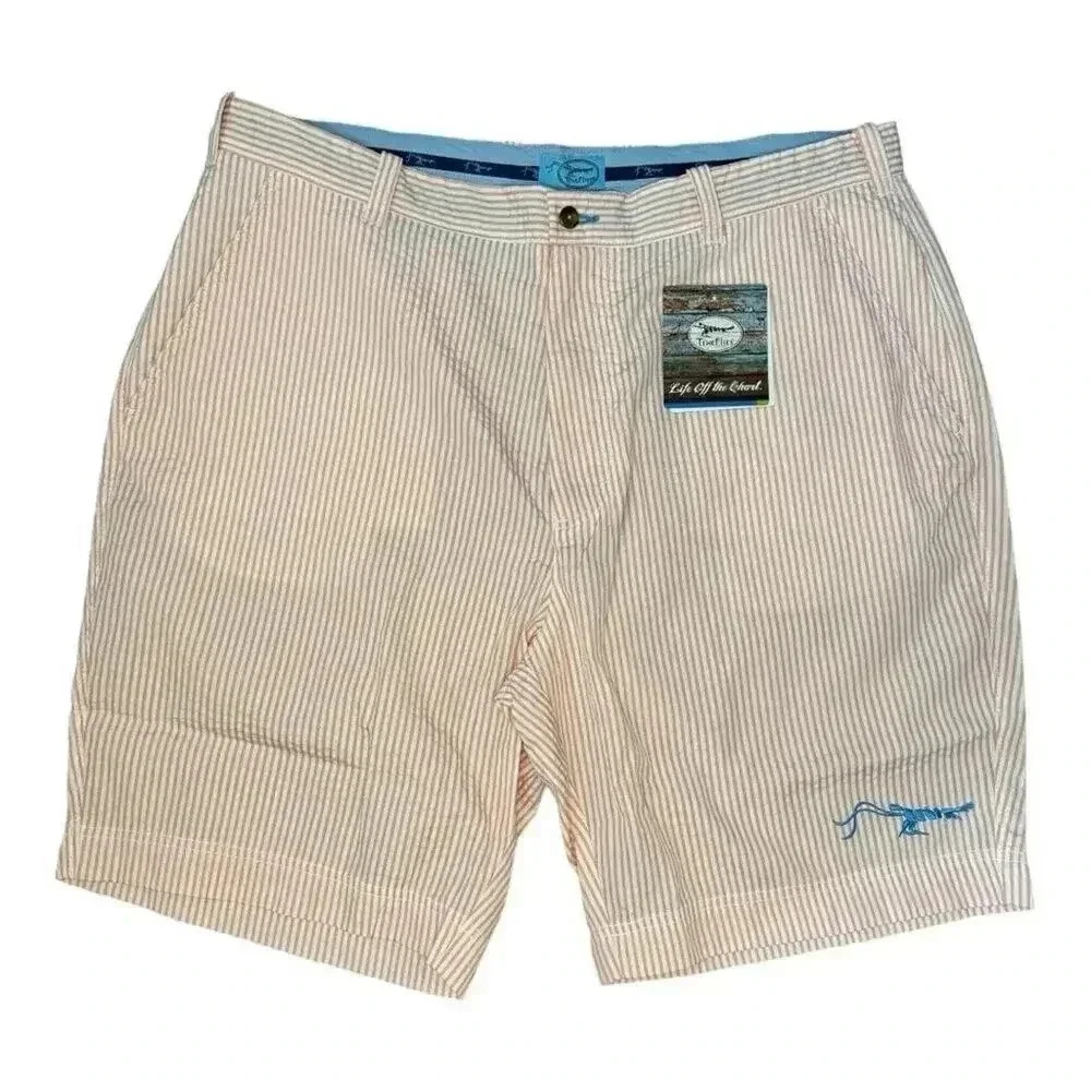 NEW True Flies Manasota Synthetic Seersucker Men's Size 42 Conch Pink SPF 30 NWT